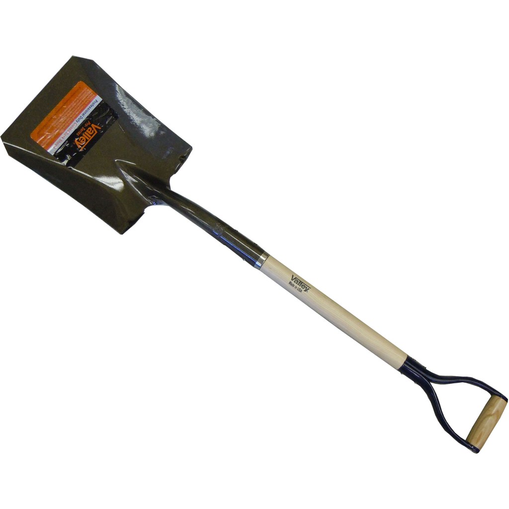 SQUARE SHOVEL-CLOSED BACK, 30" ASH HANDLE STEEL D-GRIP (USA)