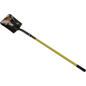 SQUARE SHOVEL-CLOSED BACK, 48" FIBERGLASS HANDLE (USA)