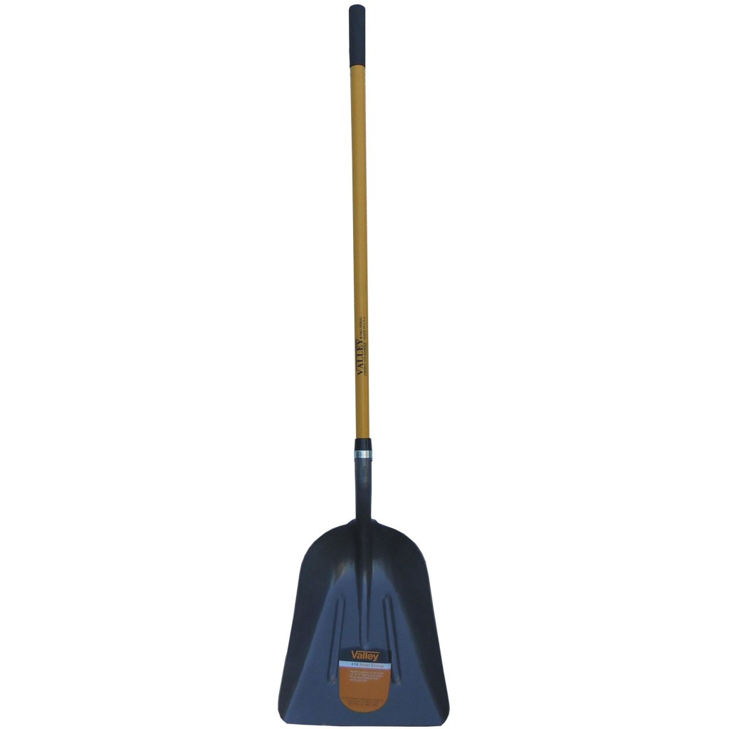 #10 STEEL SCOOP SHOVEL, 48" FIBERGLASS HANDLE (USA)