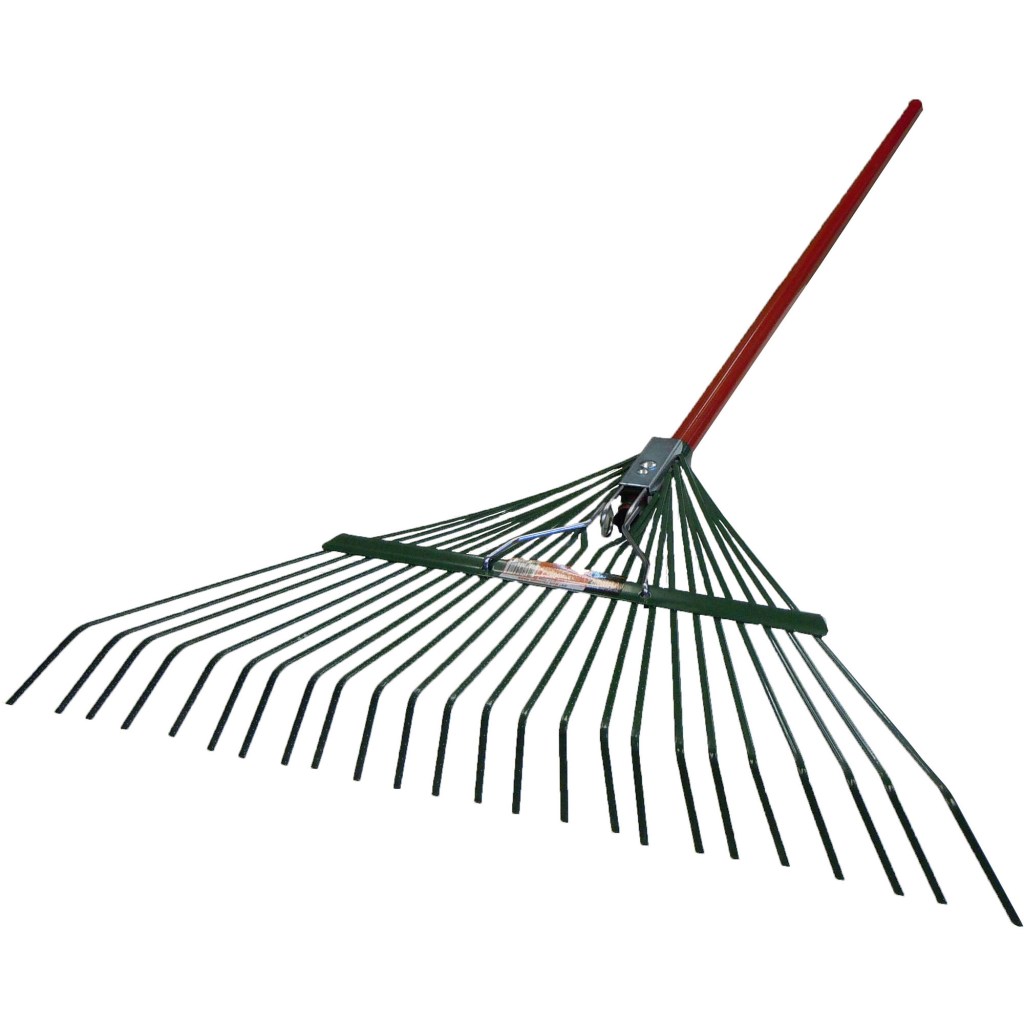 24" X 24T REINFORCED BOLT-THRU RAKE, 54" STEEL HANDLE