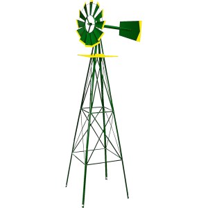 8 FT. WINDMILL ORNAMENT, JOHN DEERE® GREEN WITH YELLOW ACCENTS