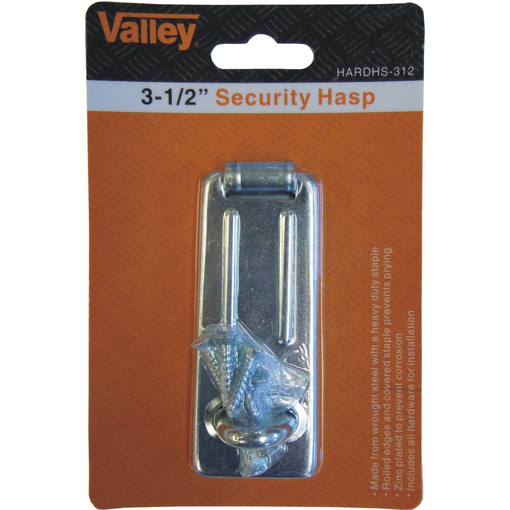 3-1/2" HEAVY DUTY SECURITY HASP AND STAPLE, ZINC