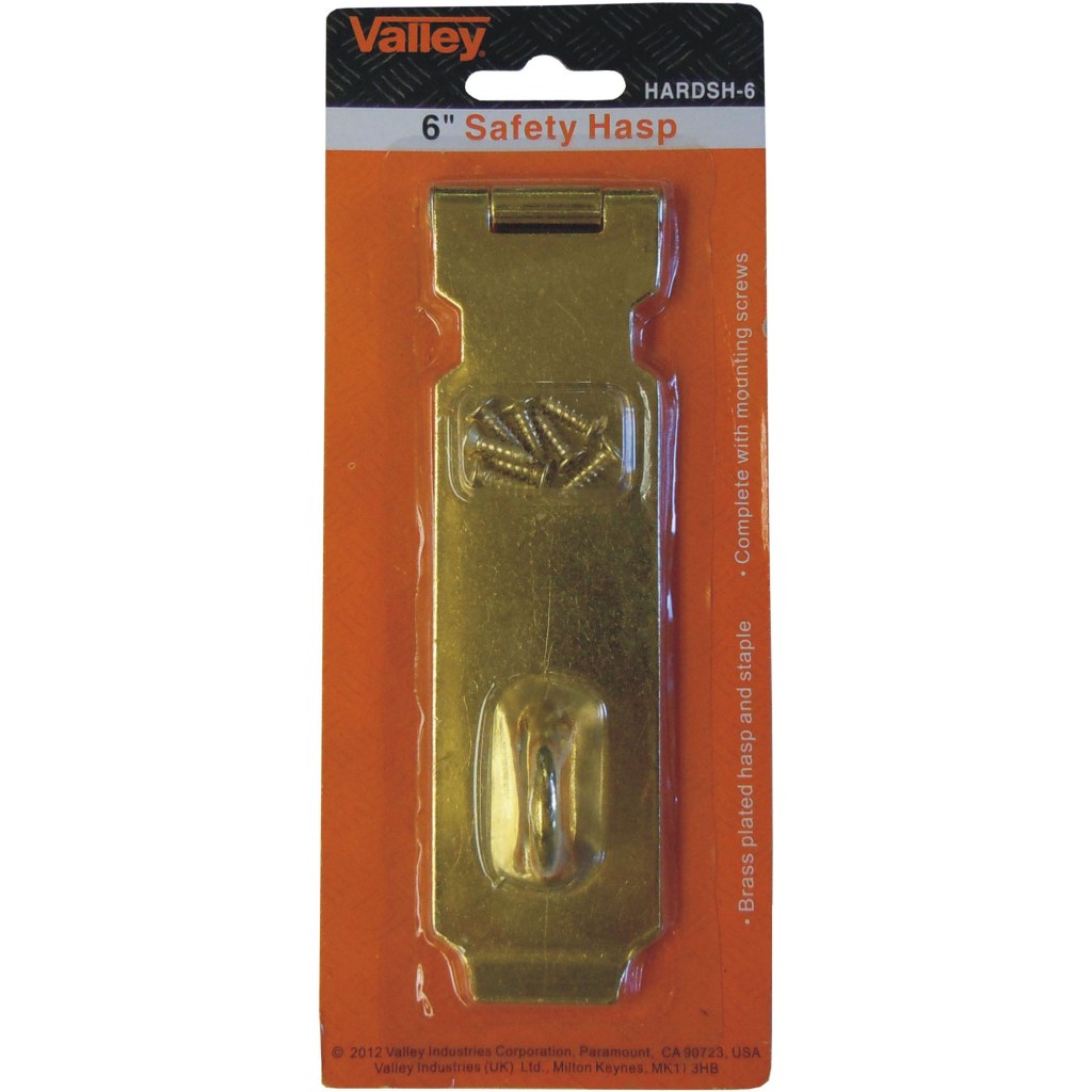 6" SAFETY HASP, BRASS