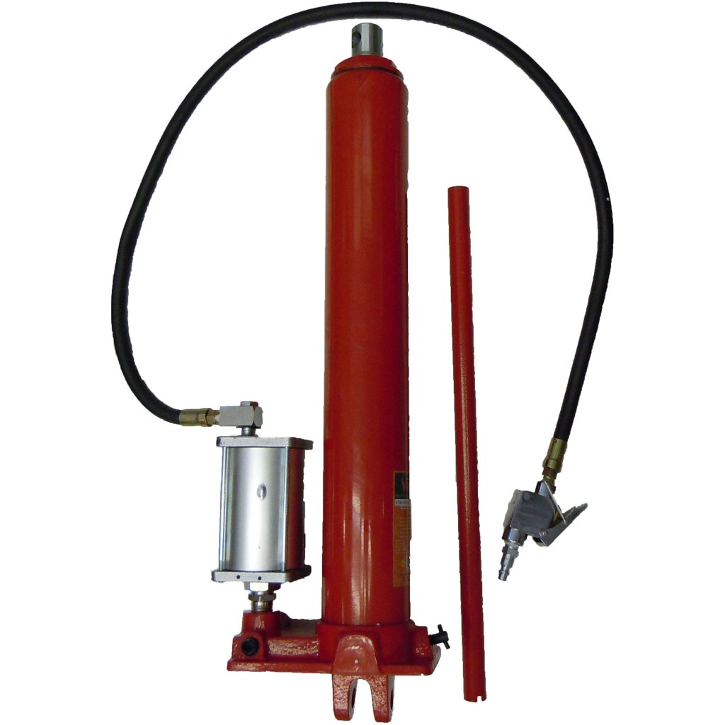 8 TON AIR/HYDRAULIC LONG RAM JACK, HOOK BASE