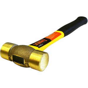 1 LB. BRASS MALLET, FIBERGLASS HANDLE