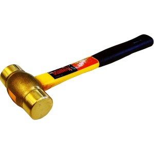 1.5 LB. BRASS MALLET, FIBERGLASS HANDLE