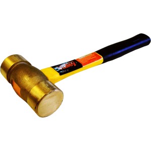 2 LB. BRASS MALLET, FIBERGLASS HANDLE