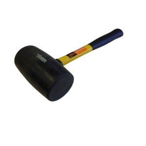 32 OZ. RUBBER MALLET, FIBERGLASS HANDLE