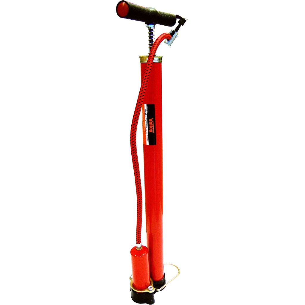 20"X1.5" HAND PUMP, DOUBLE CYLINDER, RED