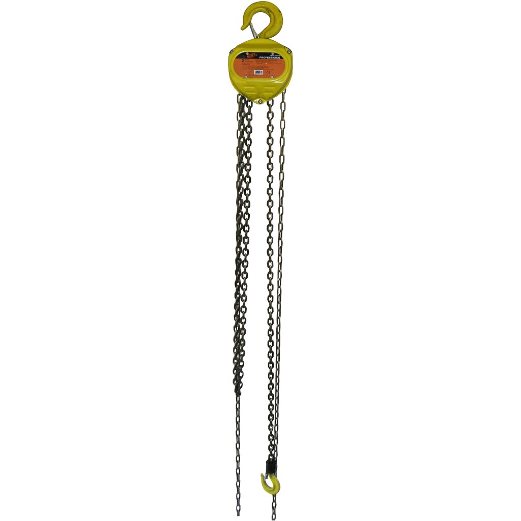 2 TON PROFESSIONAL CHAIN HOIST, 10FT/3M CHAIN, CR-MO GEARS