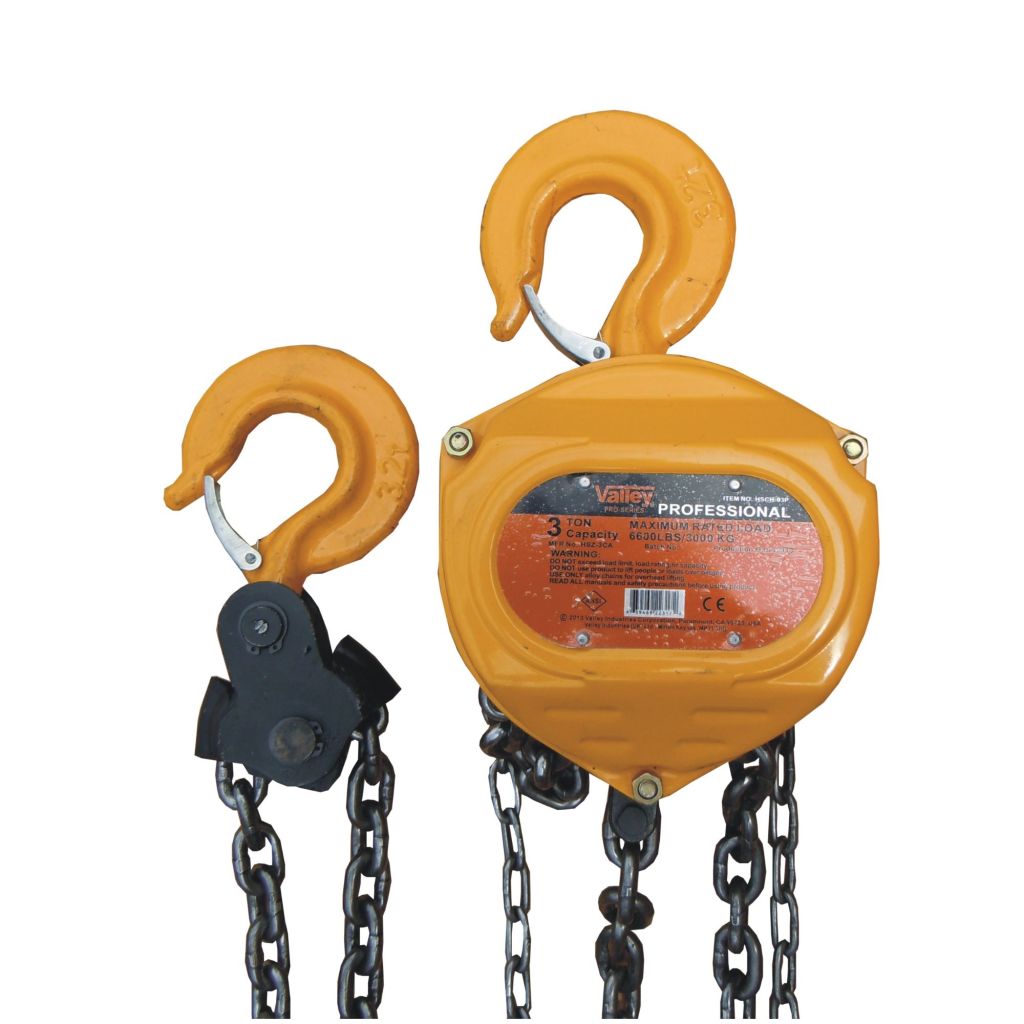 3 TON PROFESSIONAL CHAIN HOIST, 10FT/3M CHAIN, CR-MO GEARS