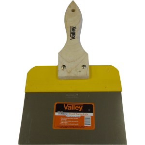 6" STAINLESS STEEL DRYWALL TAPING KNIFE,  WOOD HANDLE