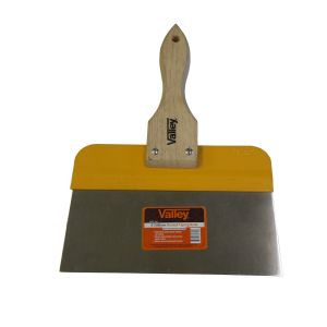 8" STAINLESS STEEL DRYWALL TAPING KNIFE,  WOOD HANDLE