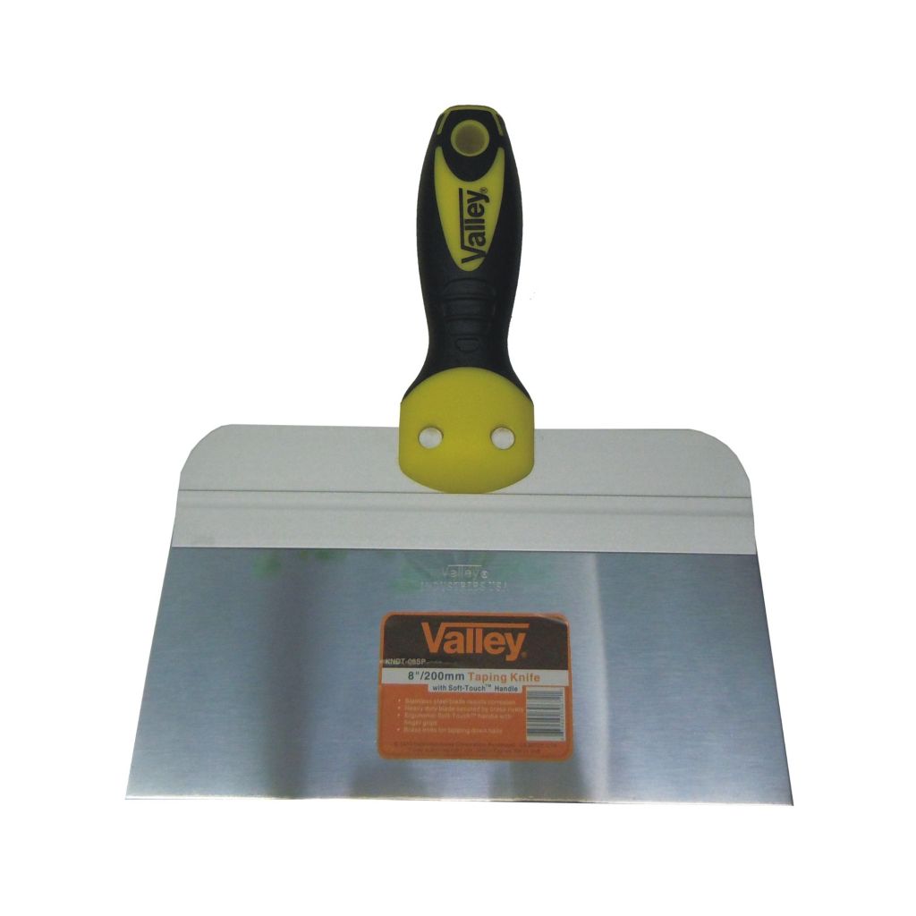 8" STAINLESS STEEL DRYWALL TAPING KNIFE, SOFT-TOUCH™ HANDLE