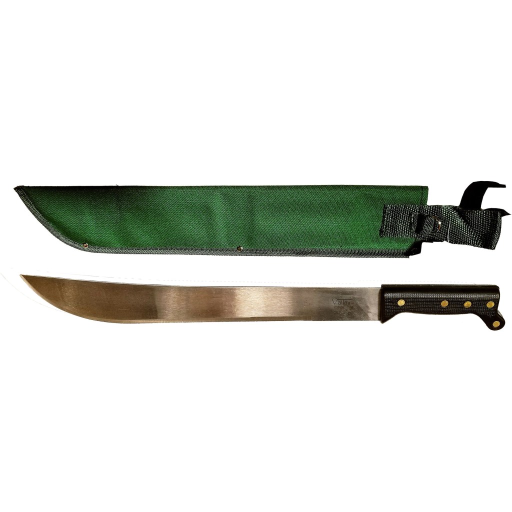 18" MACHETE WITH GREEN CANVAS SHEATH
