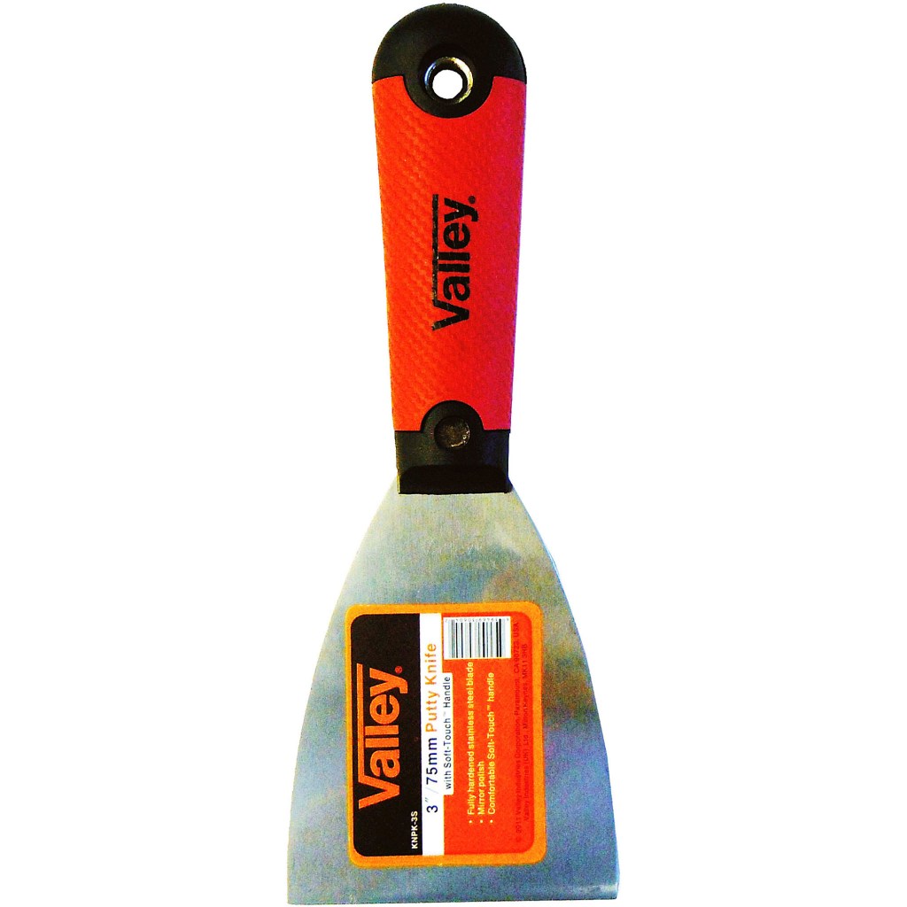 3" PUTTY KNIFE, STAINLESS BLADE, RED SOFT-TOUCH™ HANDLE