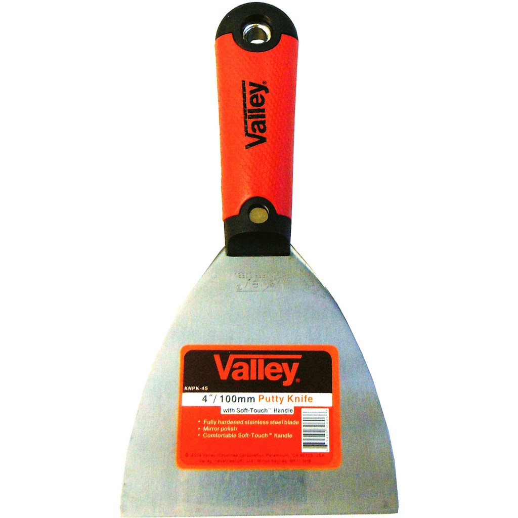 4" PUTTY KNIFE, STAINLESS BLADE, RED SOFT-TOUCH™ HANDLE