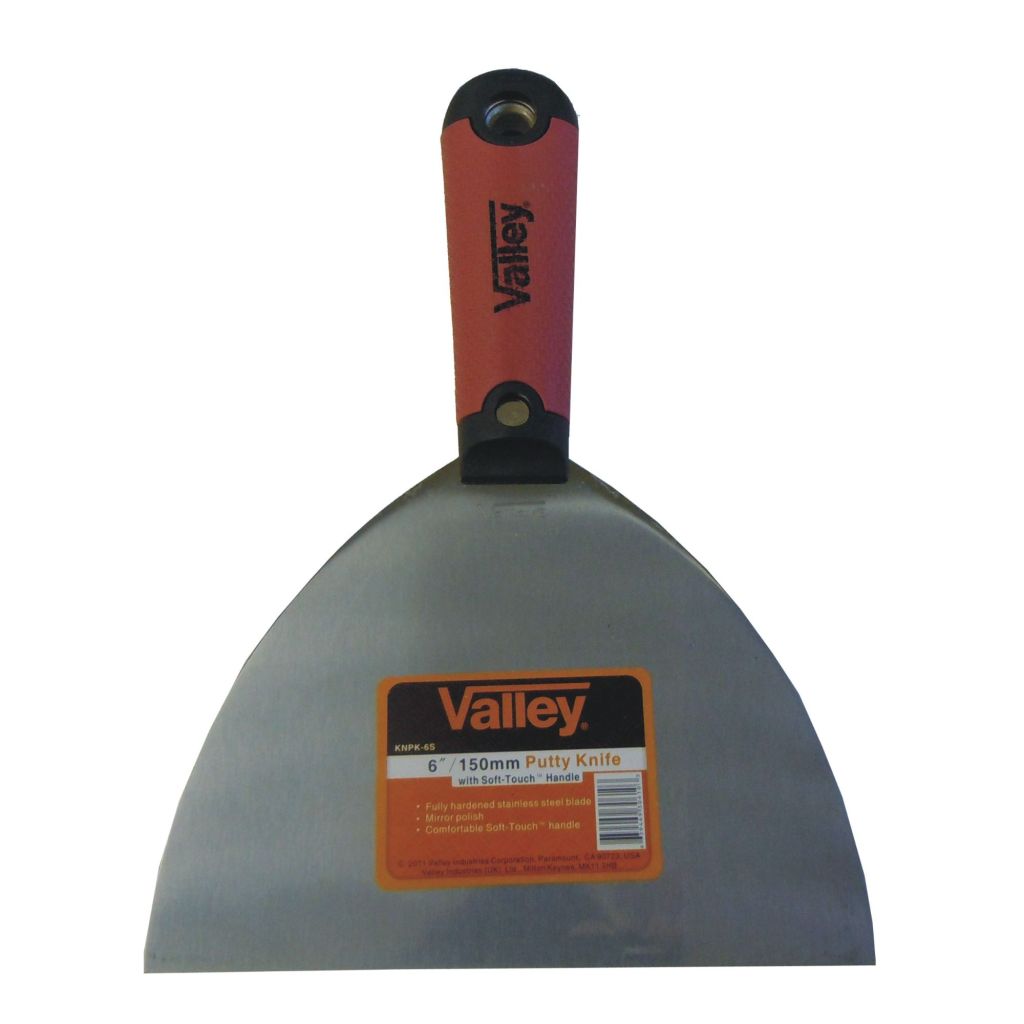 6" PUTTY KNIFE, STAINLESS BLADE, RED SOFT-TOUCH™ HANDLE