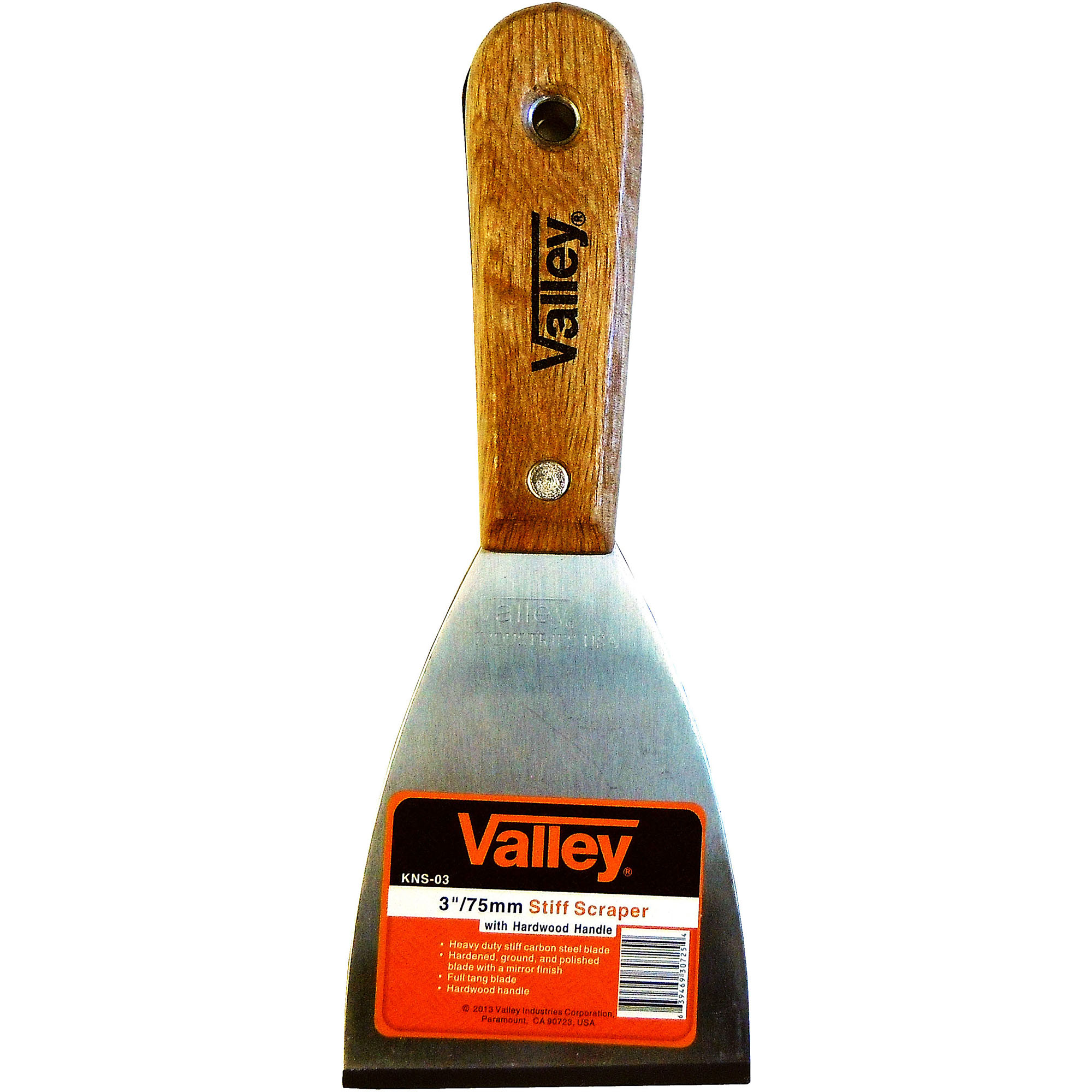 3" HD SCRAPER, STIFF STAINLESS BLADE, WOOD HANDLE