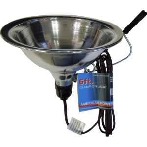 8-1/2" CLAMP ON LIGHT,  6 FT. BROWN CORD (UL)