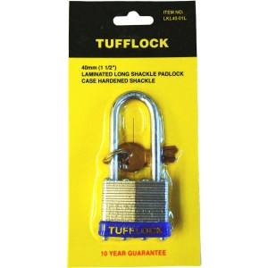 1 PC. 40 MM. LAMINATED LOCK, 2-1/2" SHACKLE, CARDED