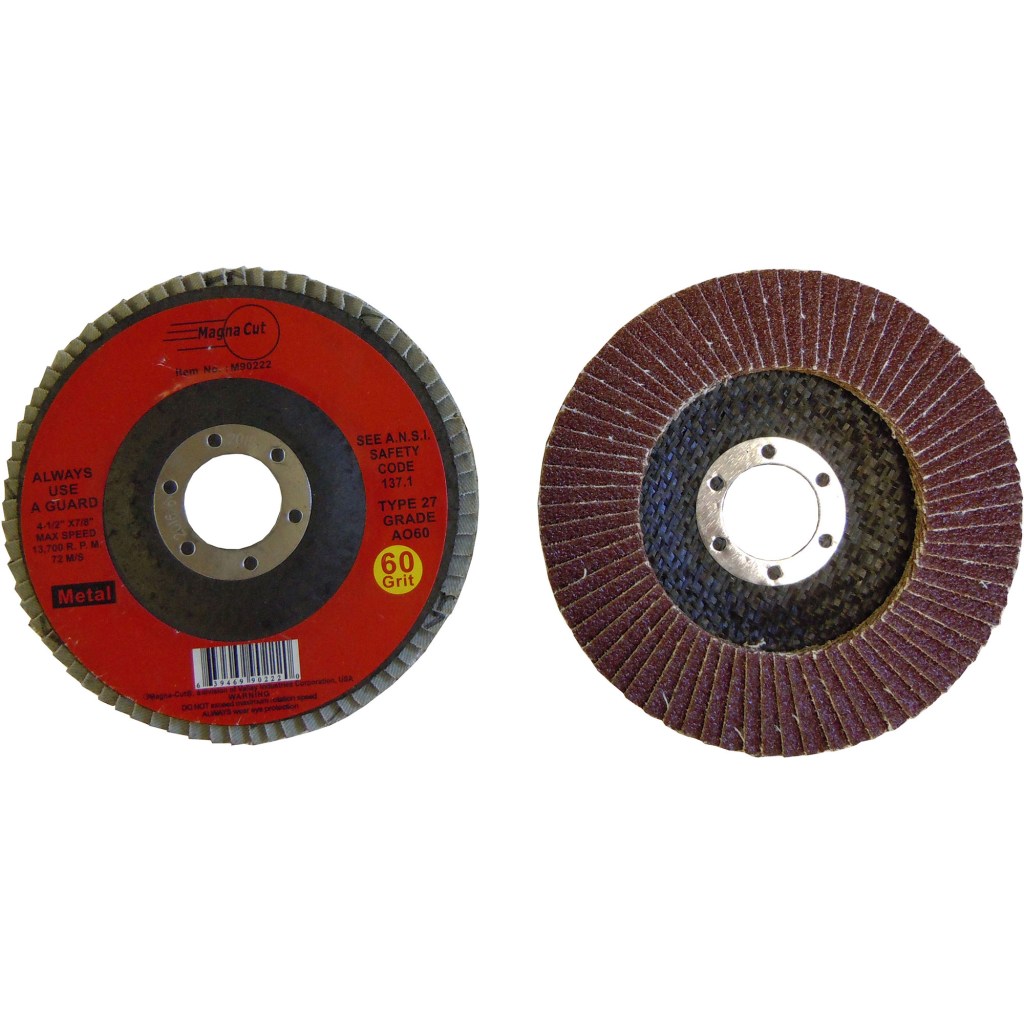 MAGNA FLAP DISC, 4.5" TYPE 27, ALUMINUM OXIDE - 60 GRIT, 7/8" ARBOR