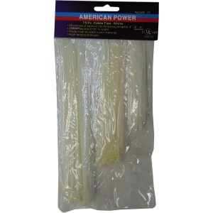 75 PC. CABLE TIES (4",6",8")-WHITE