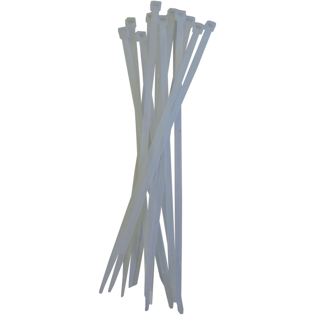 10" X 3/16" CABLE TIES (100/PACK)-WHITE