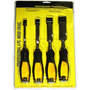 4 PC. PRO WOOD CHISEL,  METAL CAP (1/4", 1/2", 3/4", 1")