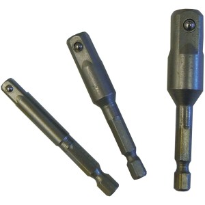 3 PC. POWER EXTENSION BAR SET, 1/4"-3/8"-1/2" DRIVE