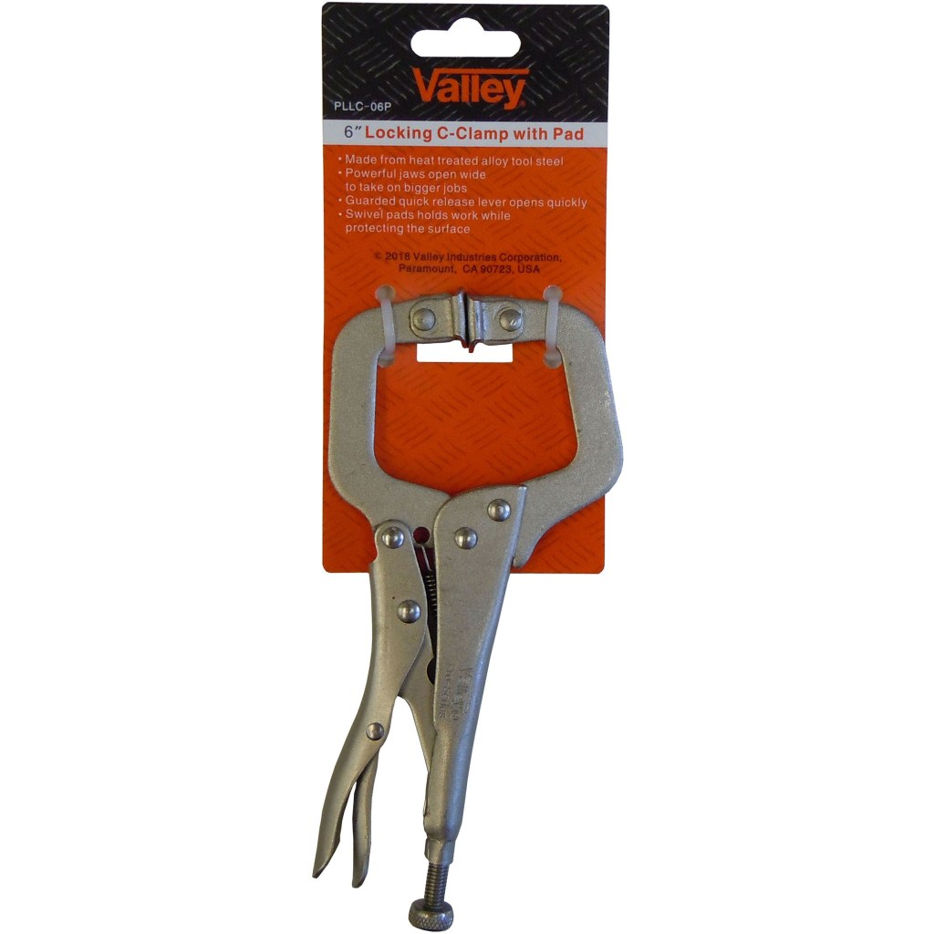6" LOCKING C-CLAMP WITH PADS, CR-V