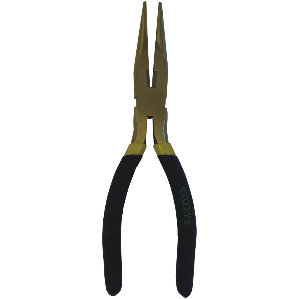 8" LONG NOSE PLIER, CR-V/TITANIUM FINISH, FOAM GRIPS