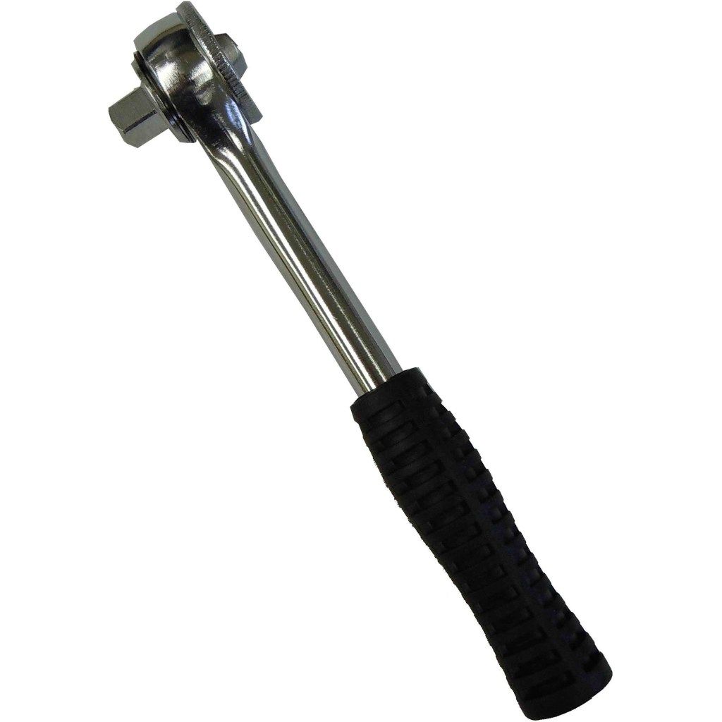 RATCHET HANDLE, 1/4" DR., POLISHED WITH RUBBER GRIP