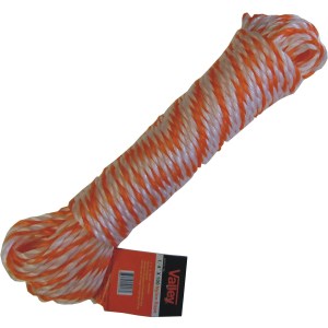 NYLON ROPE 1/4" X 100 FT., ORANGE/WHITE BRAID