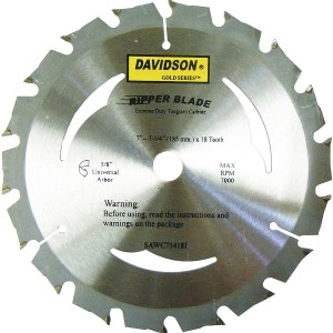 7.25"X18T C-3 CARBIDE CIRCULAR SAW BLADE (GOLD SERIES) "THE RIPPER"