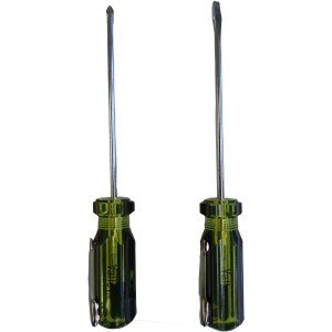 2 PC. POCKET SCREWDRIVER W/CLIP (PHILIP/FLAT)