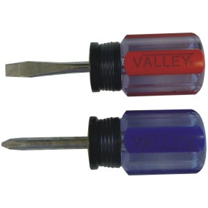 2 PC. STUBBY SCREWDRIVER SET, #2 PHILLIPS/1/4" FLAT