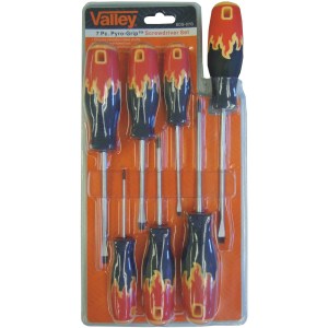 7 PC. SCREWDRIVER SET, PYRO-GRIP™ SOFT HDL.