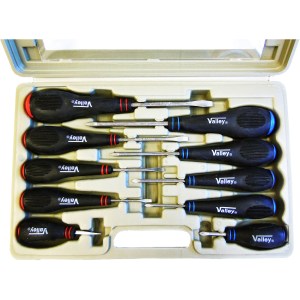 10 PC. SCREWDRIVER WITH PVC CASE, SUPER GRIPS HANDLES