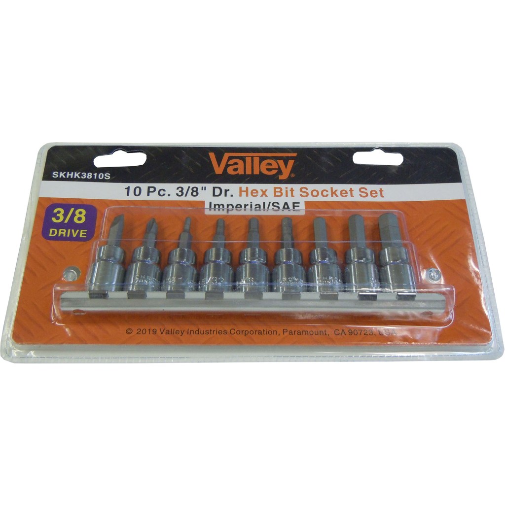 10 PC. 3/8" DR. HEX KEY SOCKET SET, CR-V (SAE)