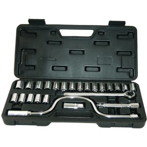 25 PC. SOCKET SET, BLOW-MOLD CASE (SAE)