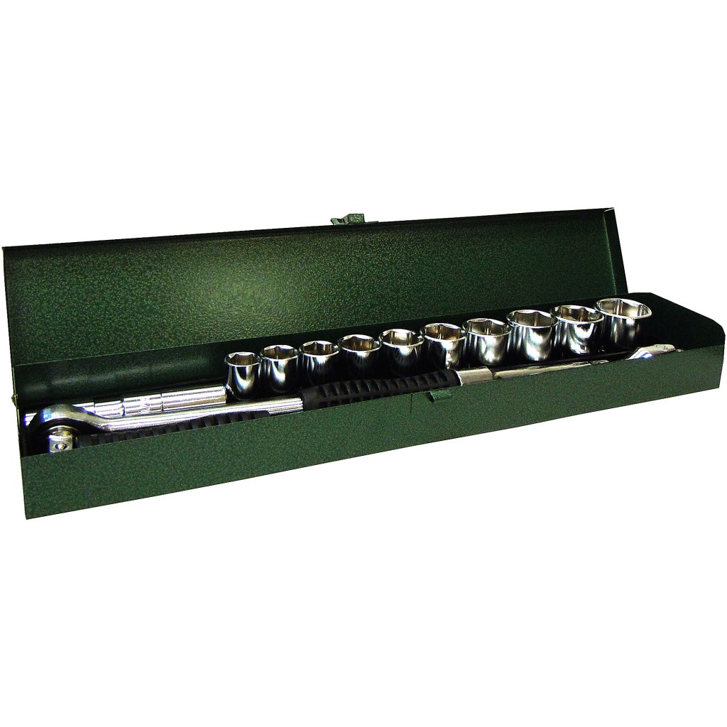 17 PC. 1/2"DR. SOCKET SET, METAL CASE, CR-V (MM)