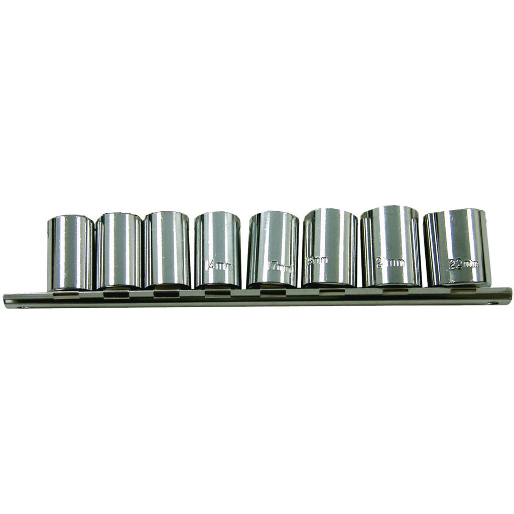 9 PC. 1/2" DR. SHALLOW SOCKET (MM)