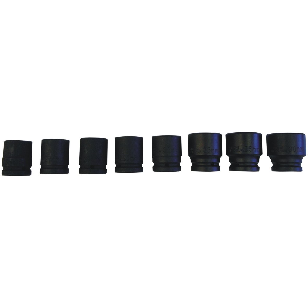 8 PC. 3/4" DR. SHALLOW IMPACT SOCKET, CR-MO (MM)