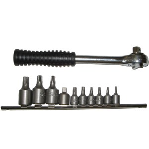 12 PC. STAR BIT SOCKET, CR-V, 3/8" RATCHET WITH GRIP