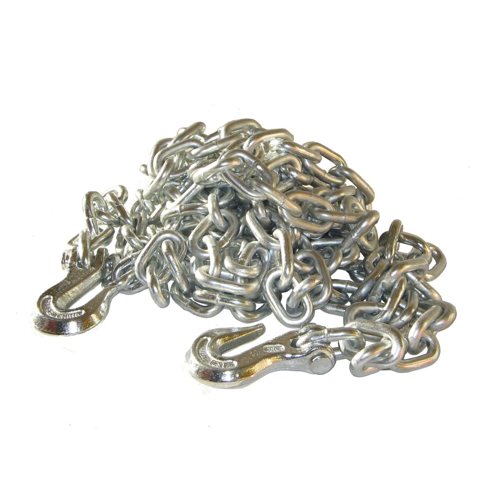 3/8" X 20 FT. TOW CHAIN, 3/8" CLEVIS GRAB HOOKS