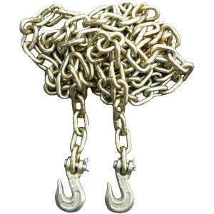 5/16" X 14 FT. TOW CHAIN, 3/8" CLEVIS GRAB HOOKS, GRADE 70 PREMIUM