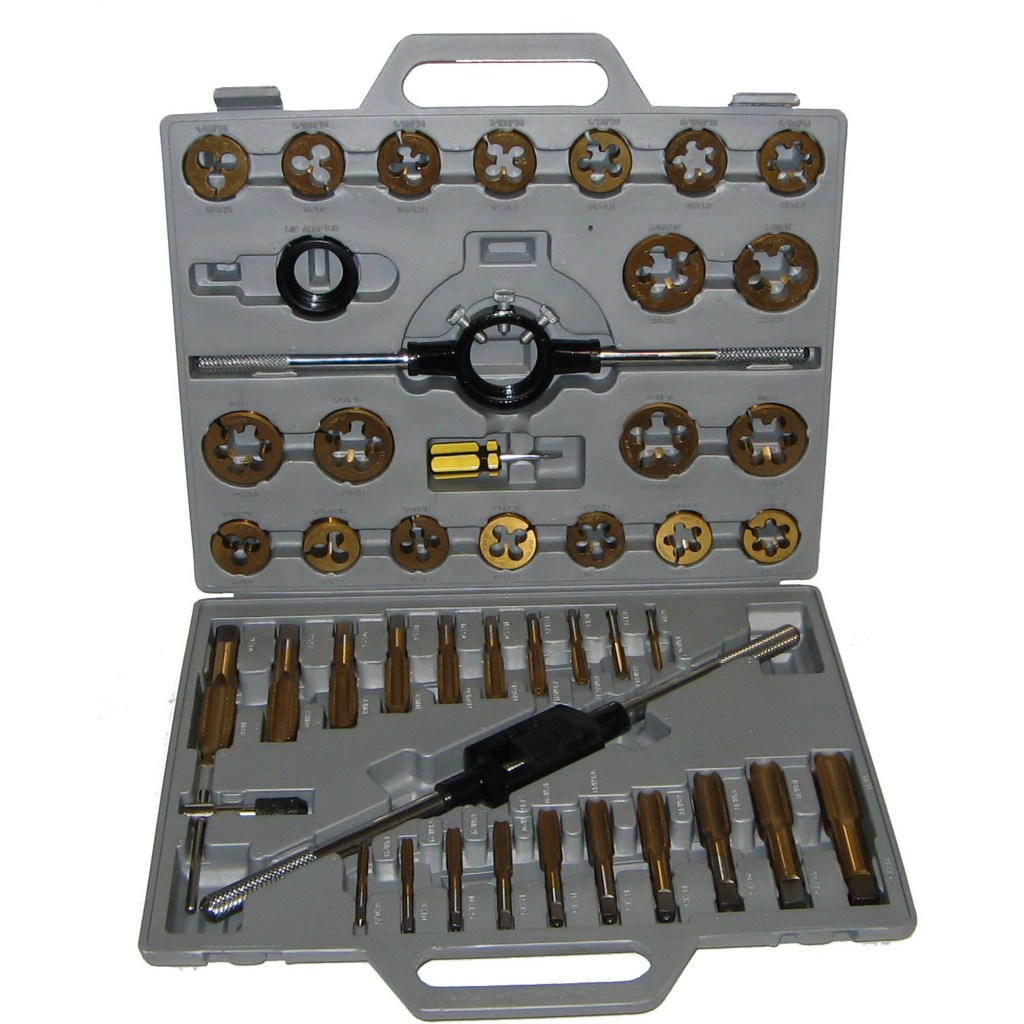 45 PC. TAP AND DIE SET, TITATNIUM/TUNGSTEN STEEL (MM)