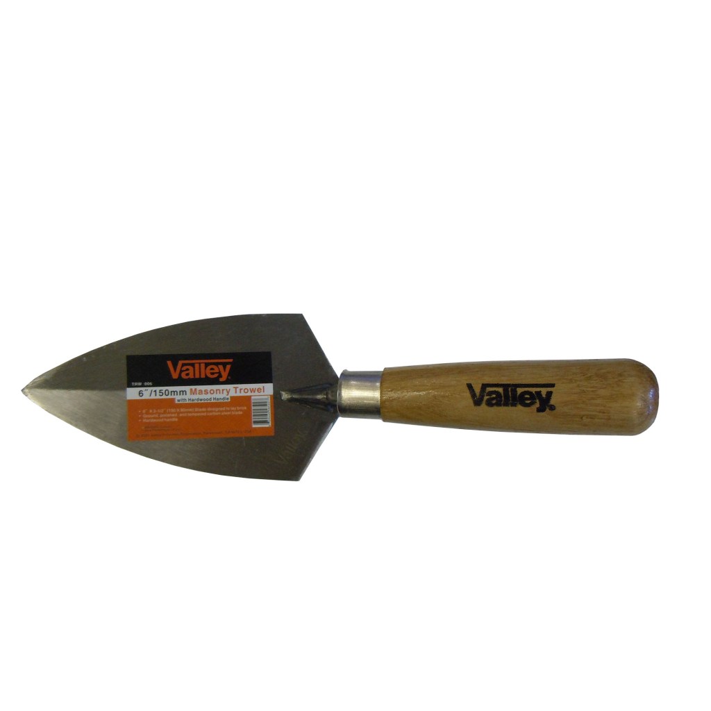 6"X3-1/8" MASONRY TROWEL, WOOD HANDLE