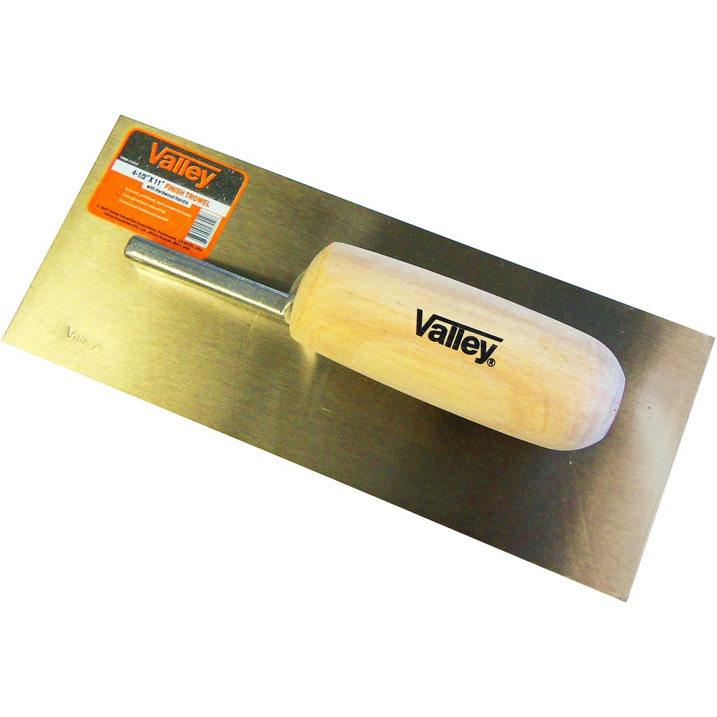 4.5" X 11" FINISH TROWEL, WOOD HANDLE